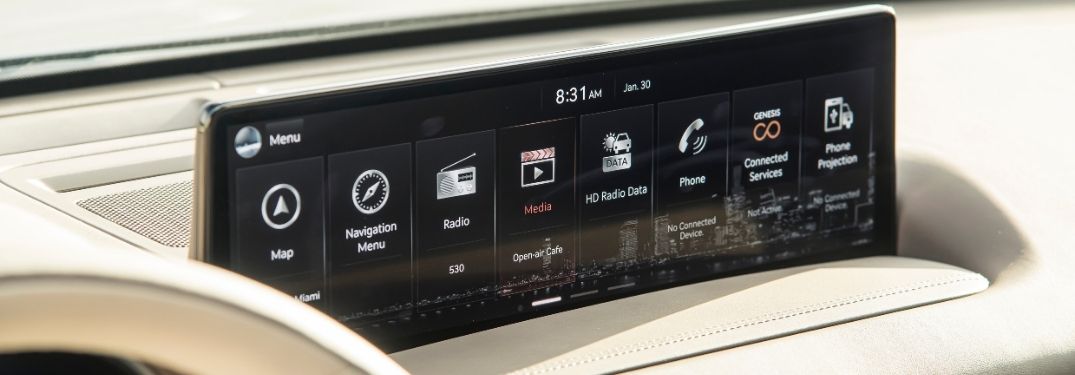 Close Up of 2021 Genesis GV80 Touchscreen Display