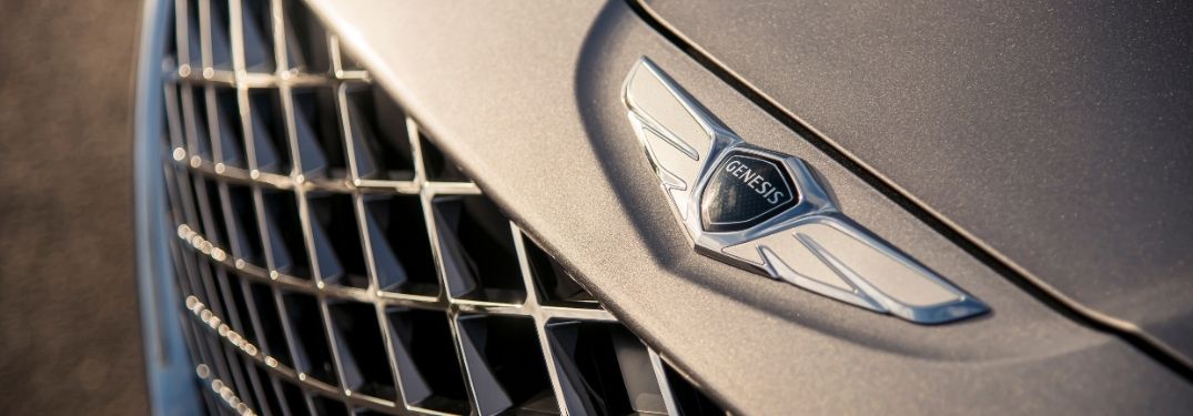 Close Up of a 2021 Genesis GV80 Front Badge