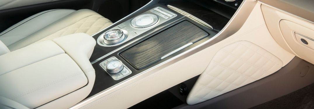 Close Up of 2021 Genesis GV80 Center Console with Drive Mode Selector