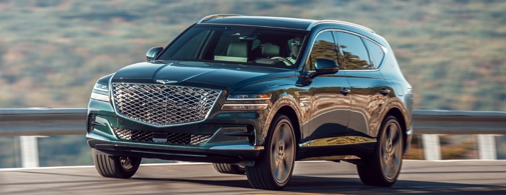 2021 Genesis GV80 font look on the road