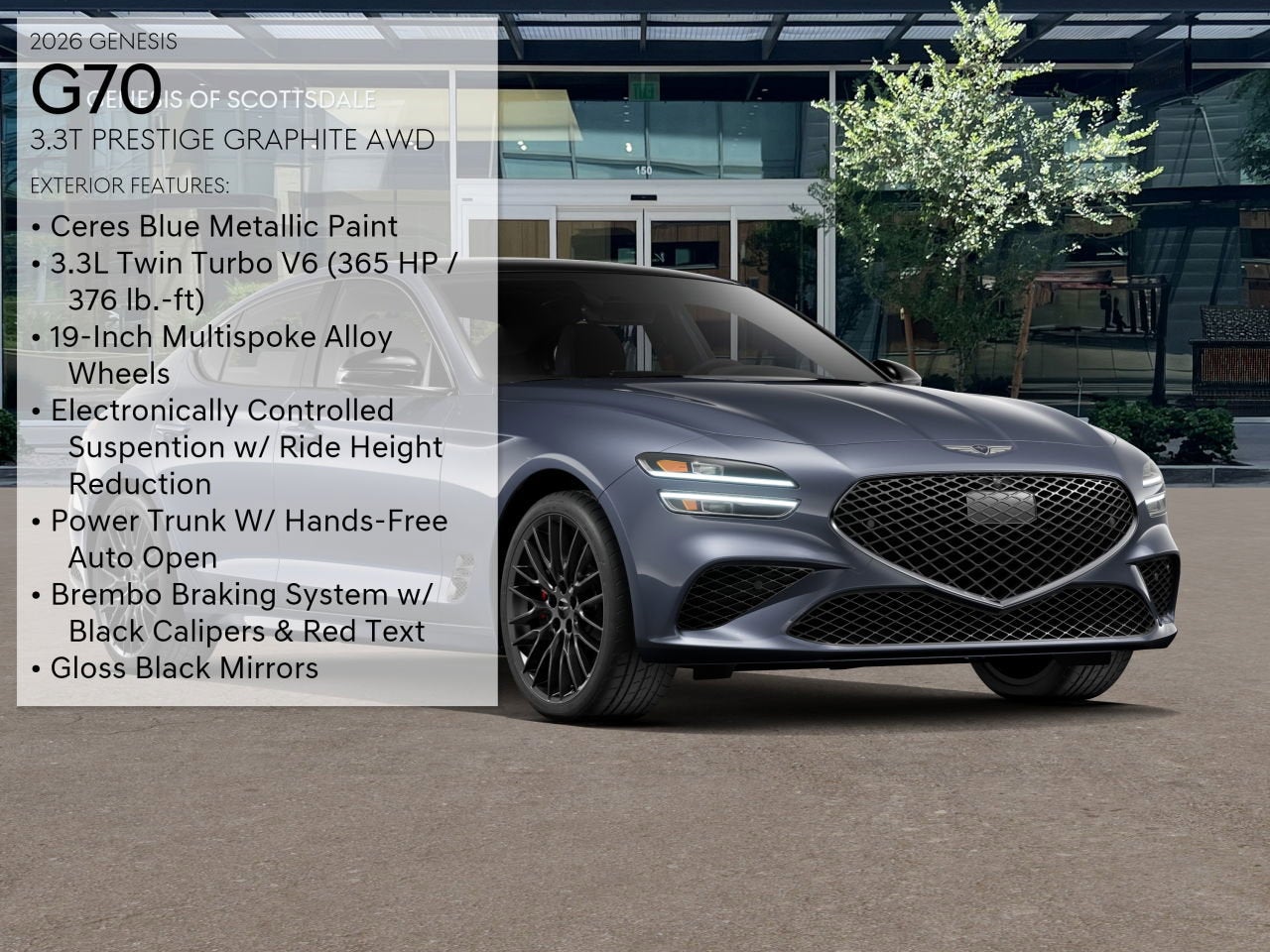 2026 Genesis G70 3.3T PRESTIGE GRAPHITE