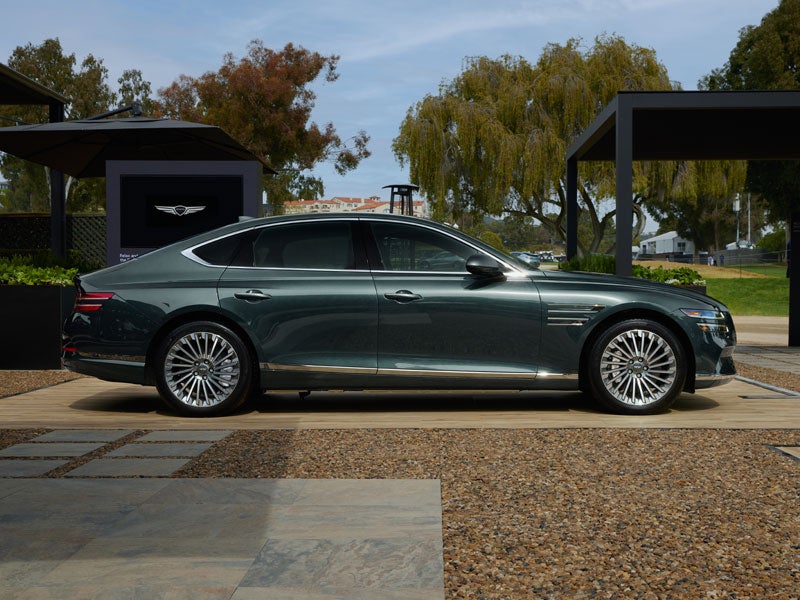 2025 Electrified G80 in Hallasan Green | Passenger Side, Parked