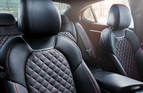 Genesis G70 leather seats with red stitching
