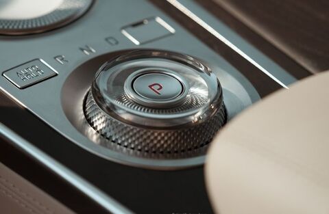 Close-up of the gear selector knob in a Genesis GV80.
