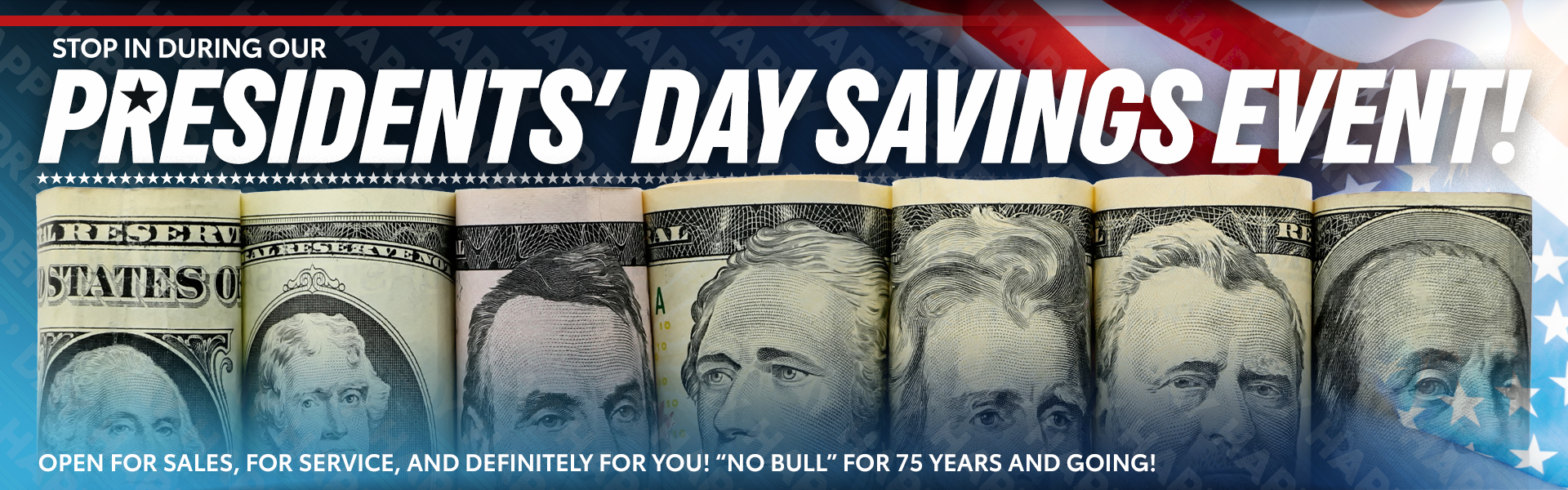 Presidents' Day Savings Event